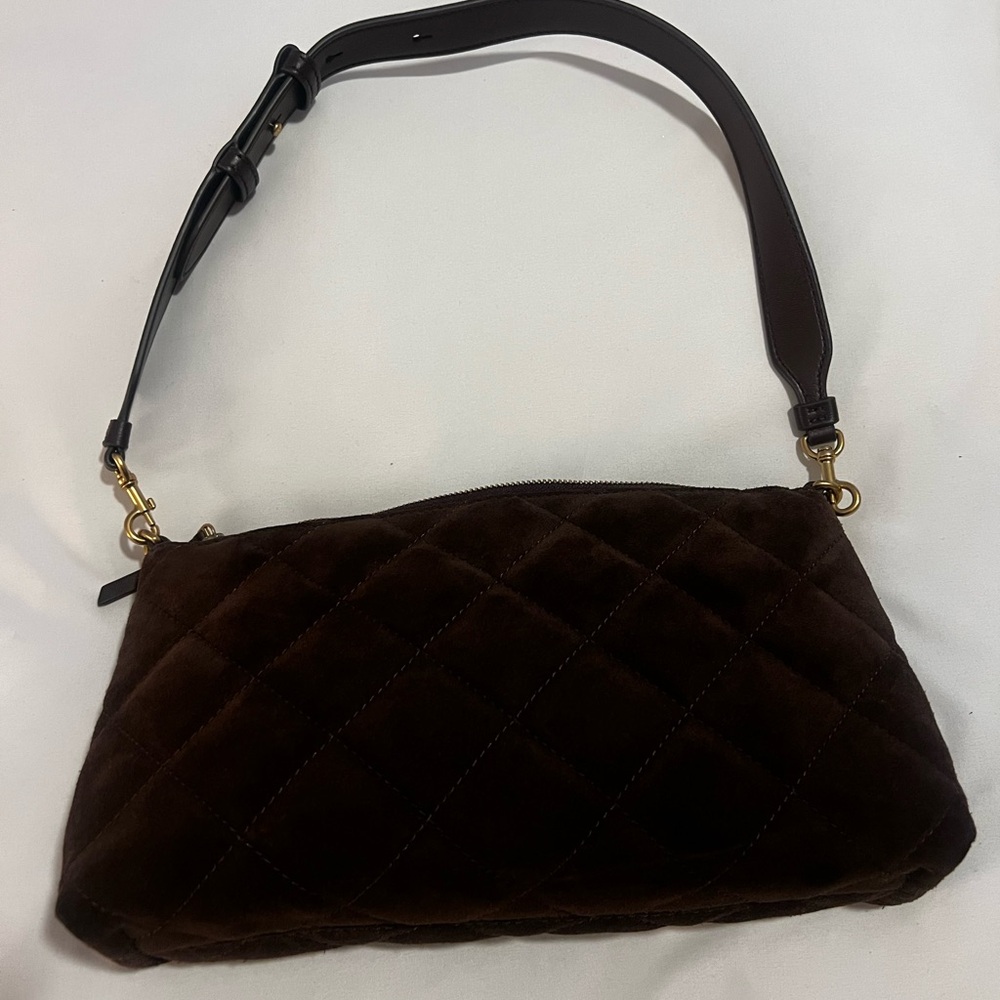Tory Burch WILLA brown suede shoulder bag - Picture 4 of 13